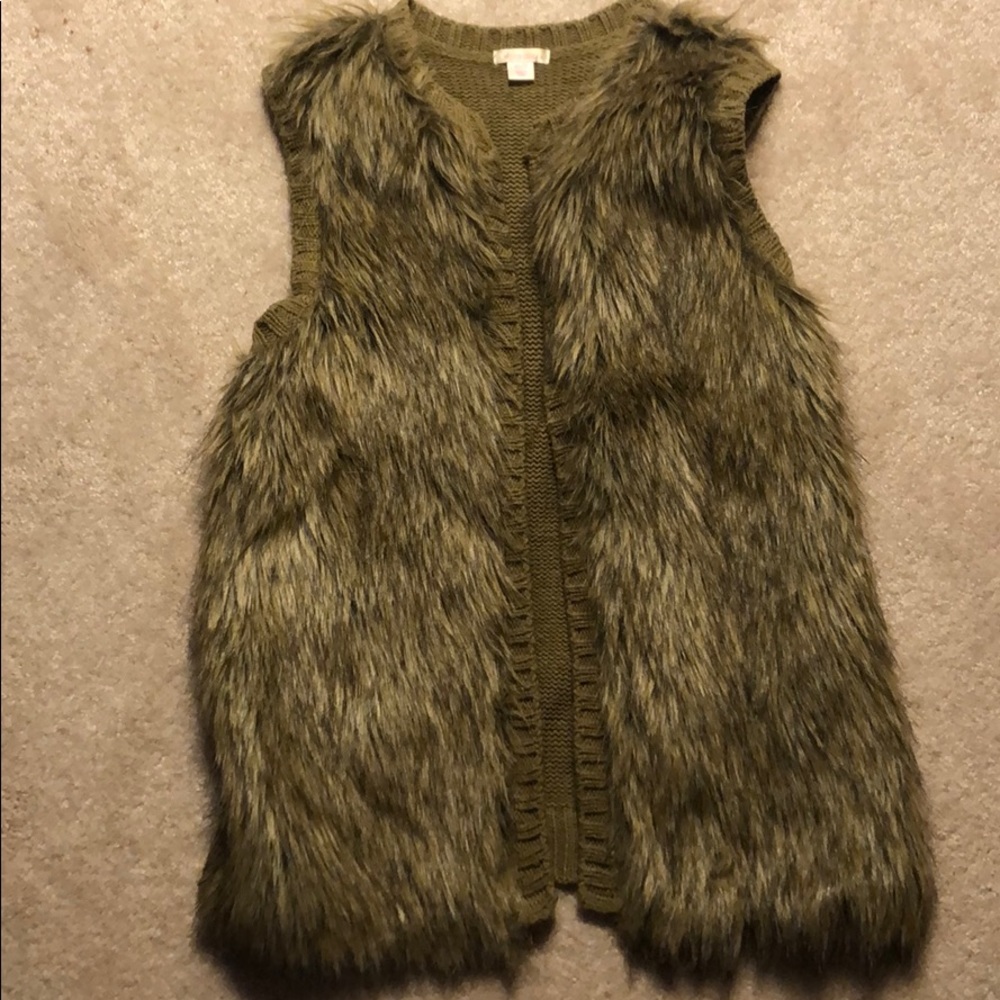 Tan fur vest